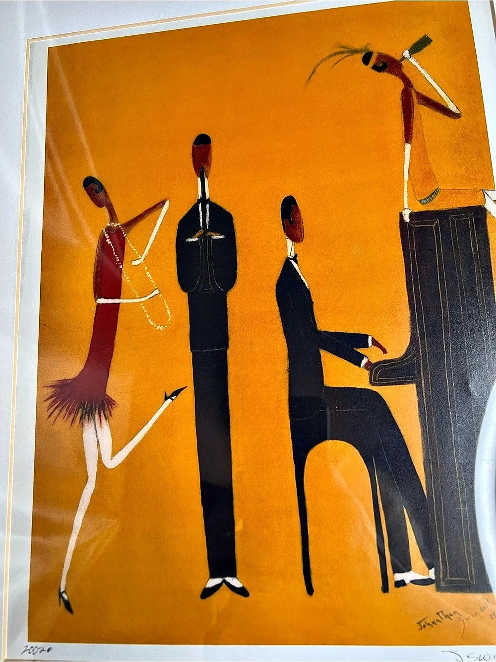 Jonathan Swindell The Mad Sisters Framed Art Print Orange & Black